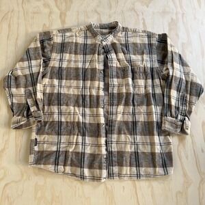 Gear Seven Shirt Mens Large Brown Plaid Long Sleeve Flannel Button Up Workwear